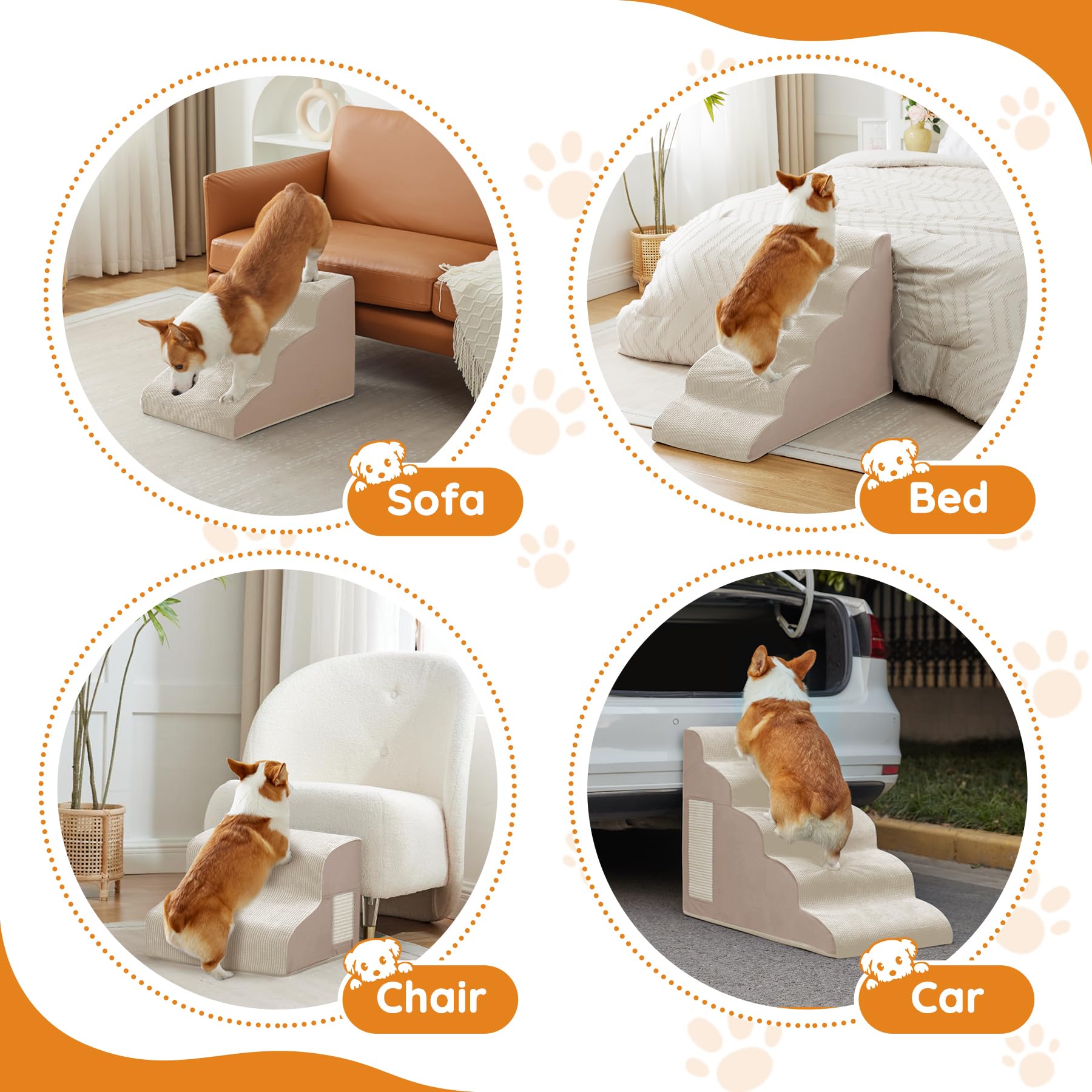 Ahpmeoa Pet Stairs removable cover is machine washable