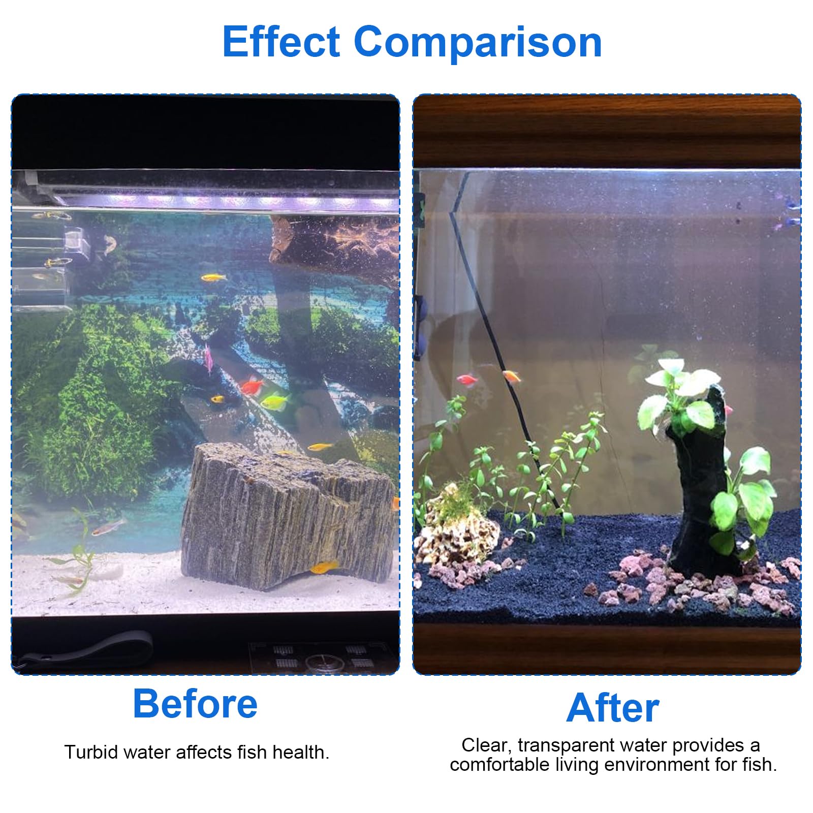 Ahuliao crystal-clear aquarium water outcome — vibrant tank health.