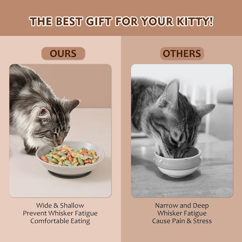 AHX cat bowls with non-slip pads stay put during feeding