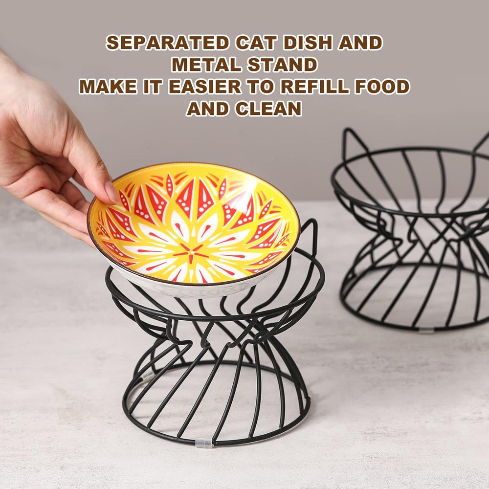 AHX cat dish stand base cone stability prevents tipping and protects flooring.
