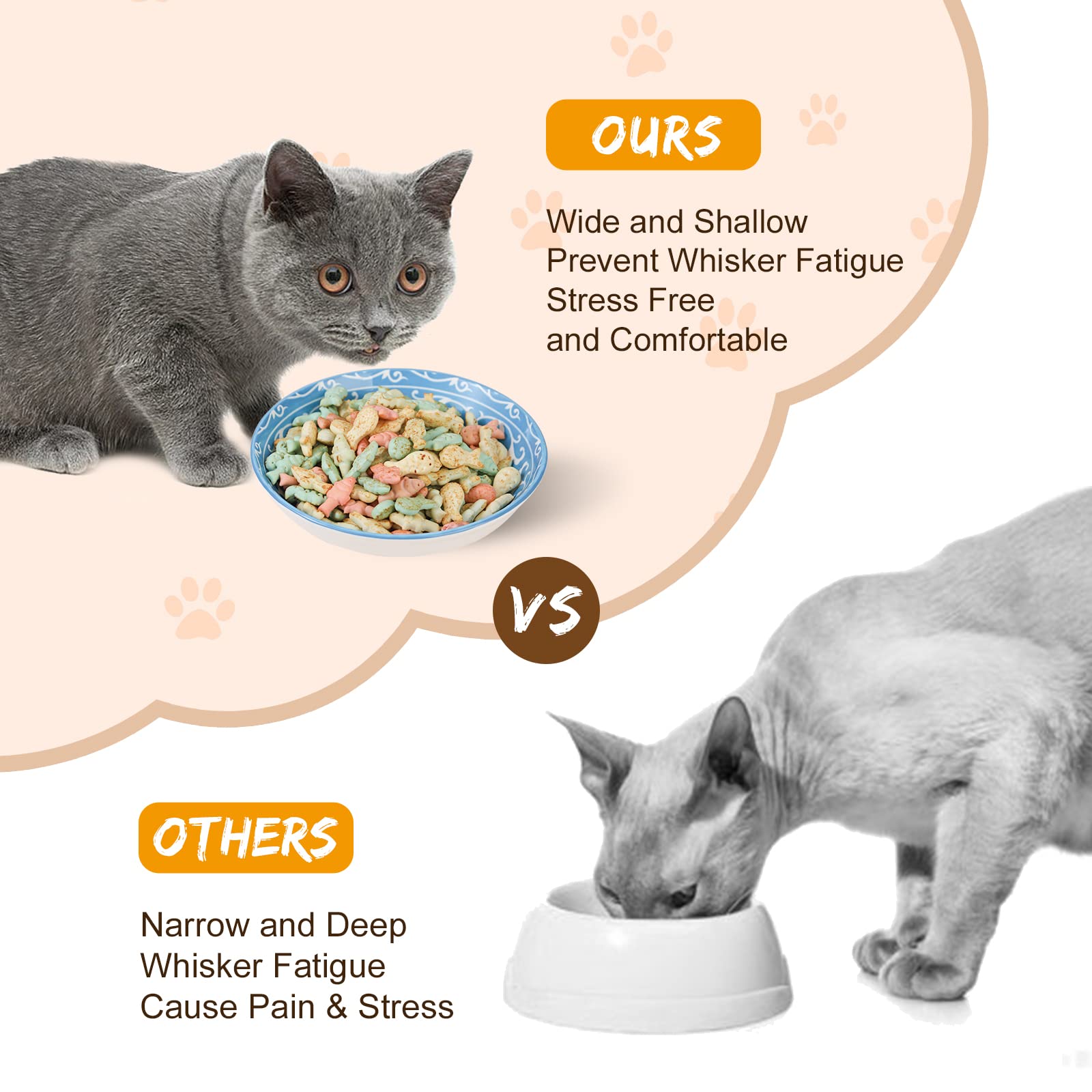 AHX cat-dishes whisker-friendly bowls support comfy feeding.