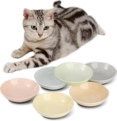 AHX ceramic cat bowl set colorful dishes six-pack supports multi-cat meals and mood