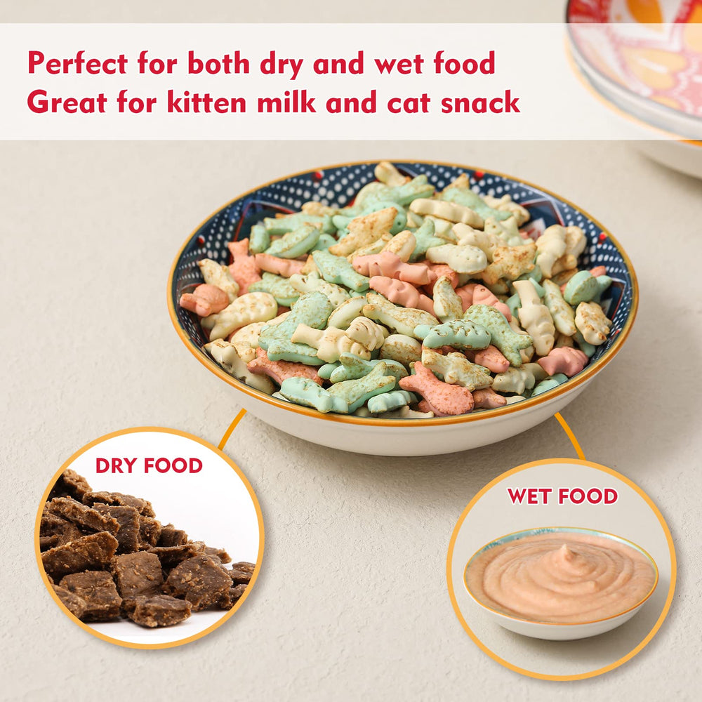 AHX ceramic cat bowls microwave-dishwasher-safe convenient warming and quick cleanup