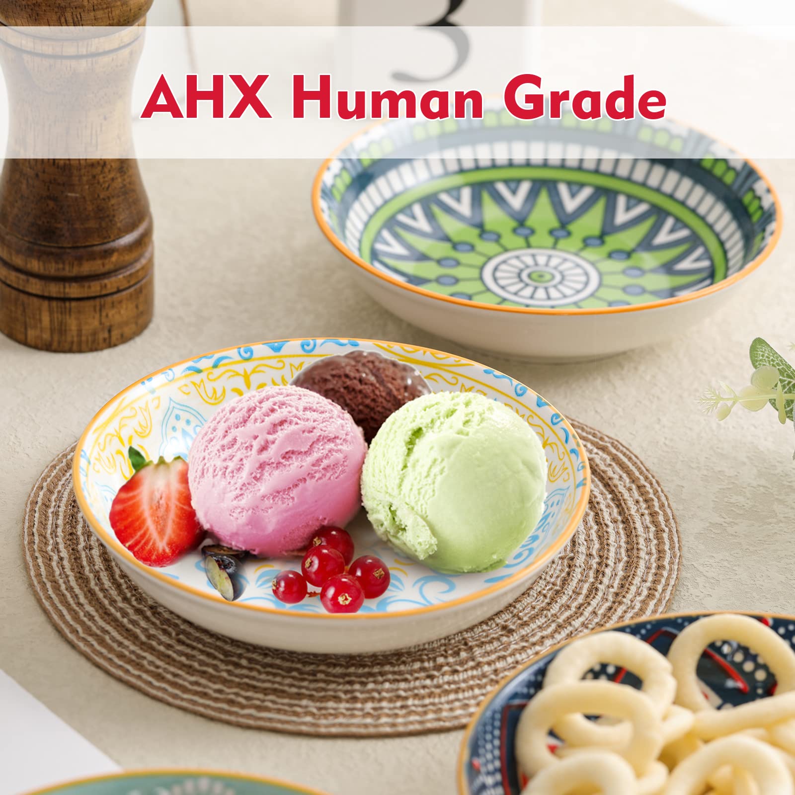 AHX ceramic cat bowls patterns-geometry-flowers-bohemian adds style to dining space