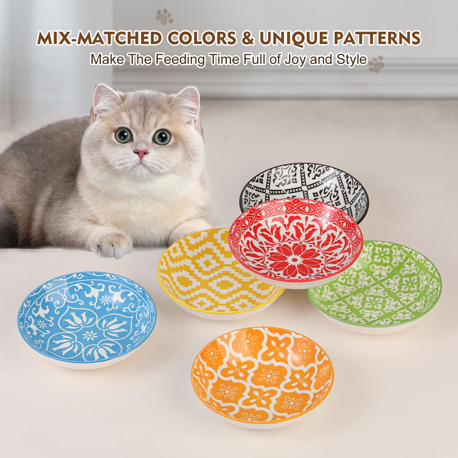 AHX ceramic cat-dishes easy-clean surface simplifies maintenance.