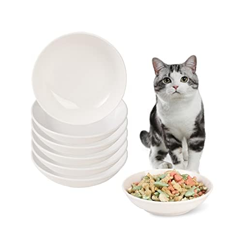 AHX Ceramic Cat Dishes wide-mouth bowls highlight whisker-friendly eating for cats.