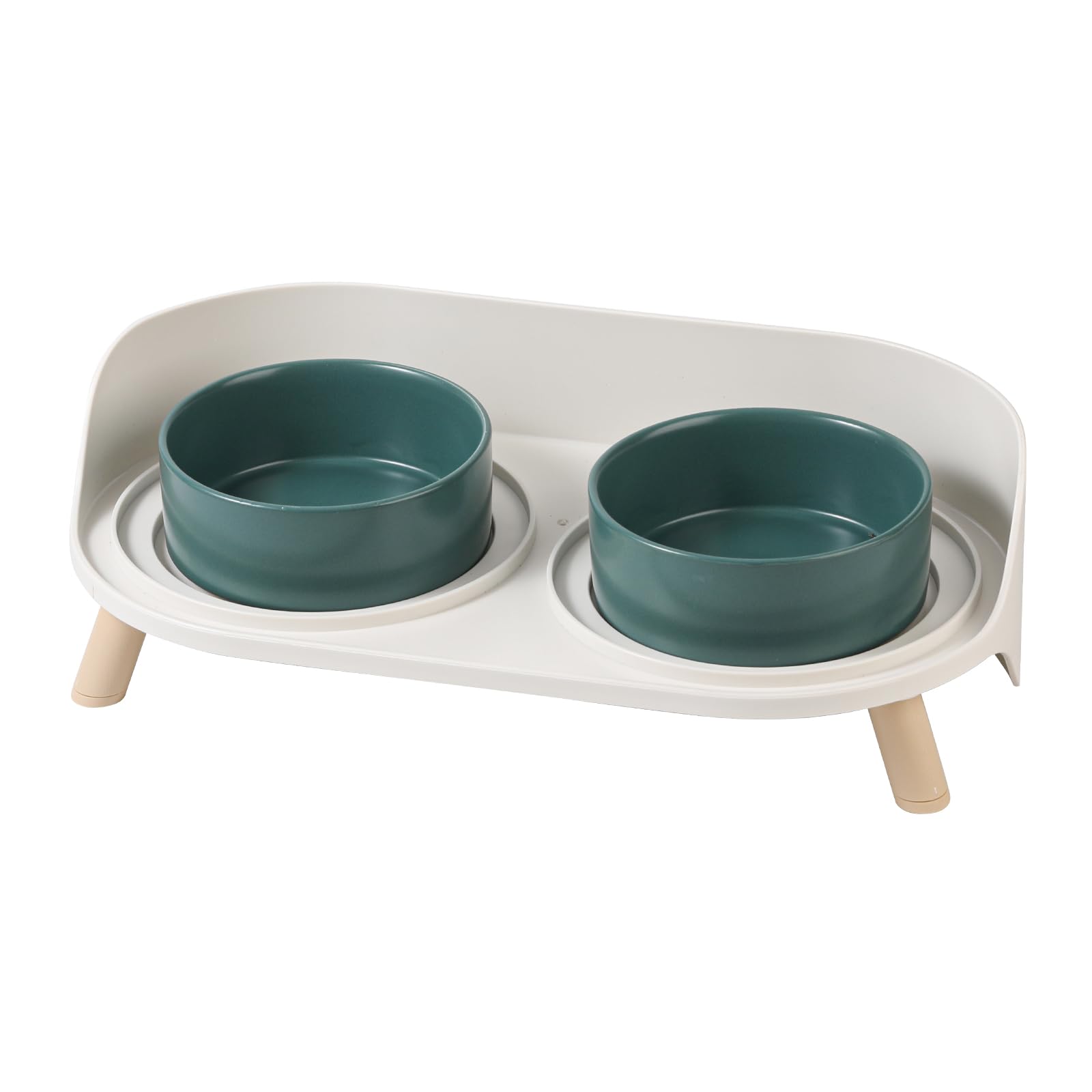 AHX elevated cat bowl stand with double ceramic bowls helps reduce neck strain during meals.