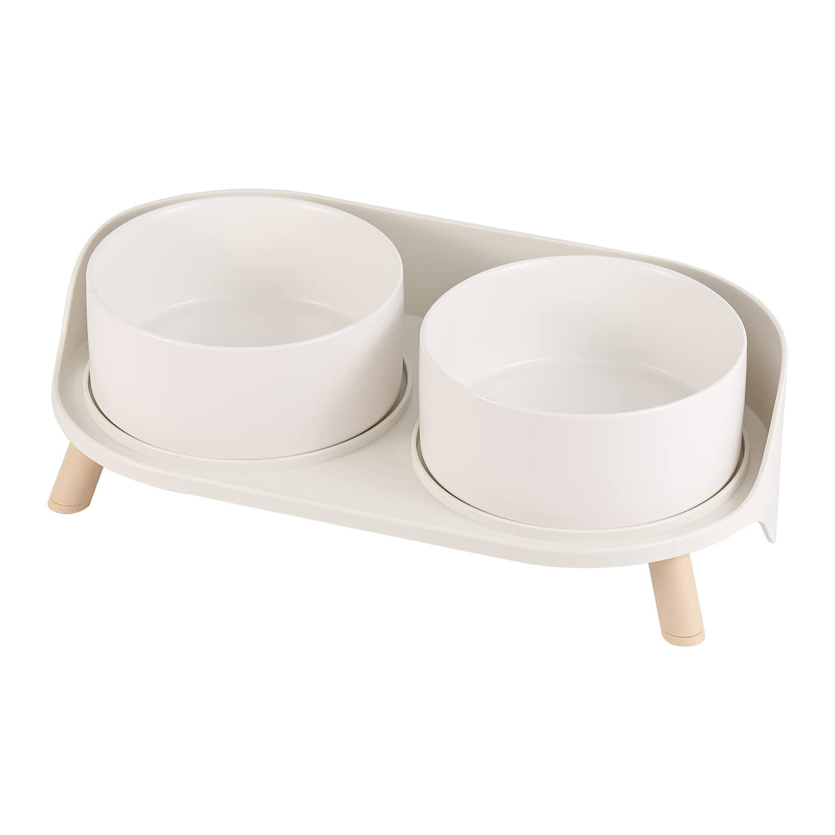 AHX elevated ceramic dog bowl set full view for tidy feeding