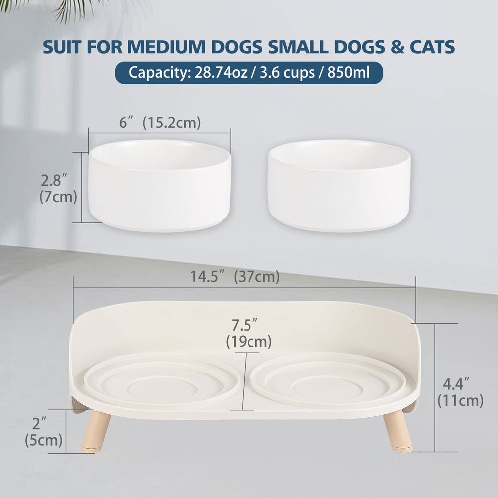 AHX elevated ceramic dog food bowl close-up with ample capacity