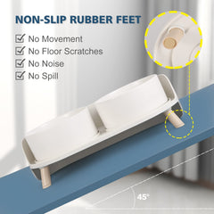 AHX elevated stand with non-slip feet keeps bowls steady during meals.