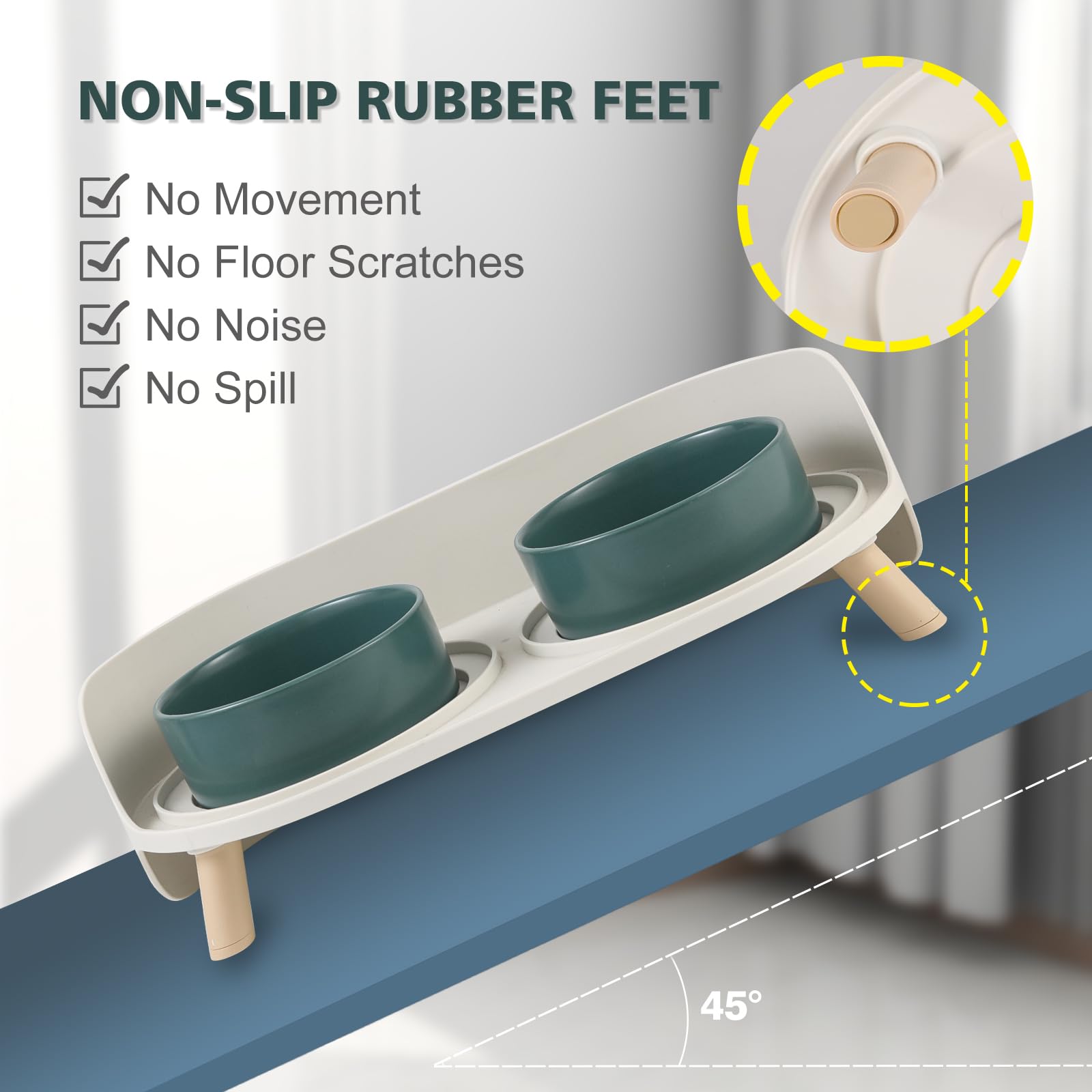 AHX non-slip legs keep bowls steady during mealtime.