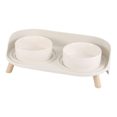 AHX raised cat food bowl ergonomic height promotes comfortable meals.