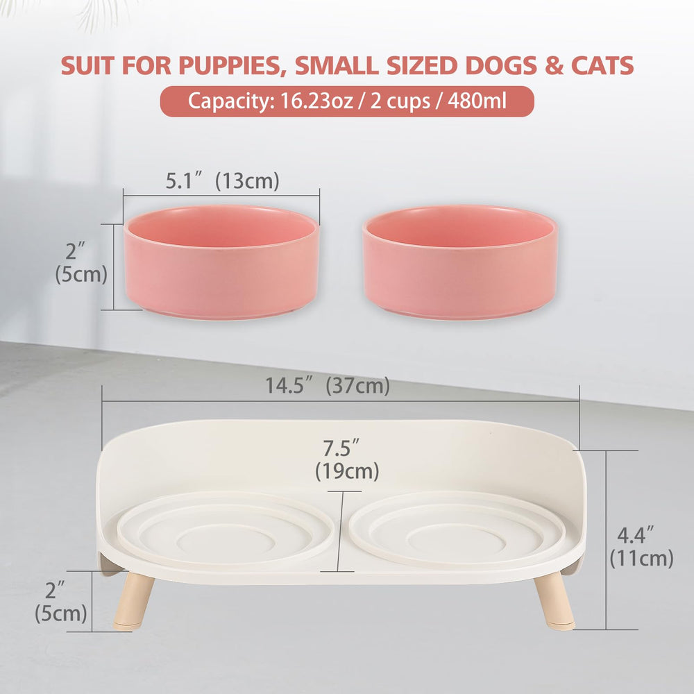 AHX raised-food-bowl provides comfortable dining and easy portioning for cats.