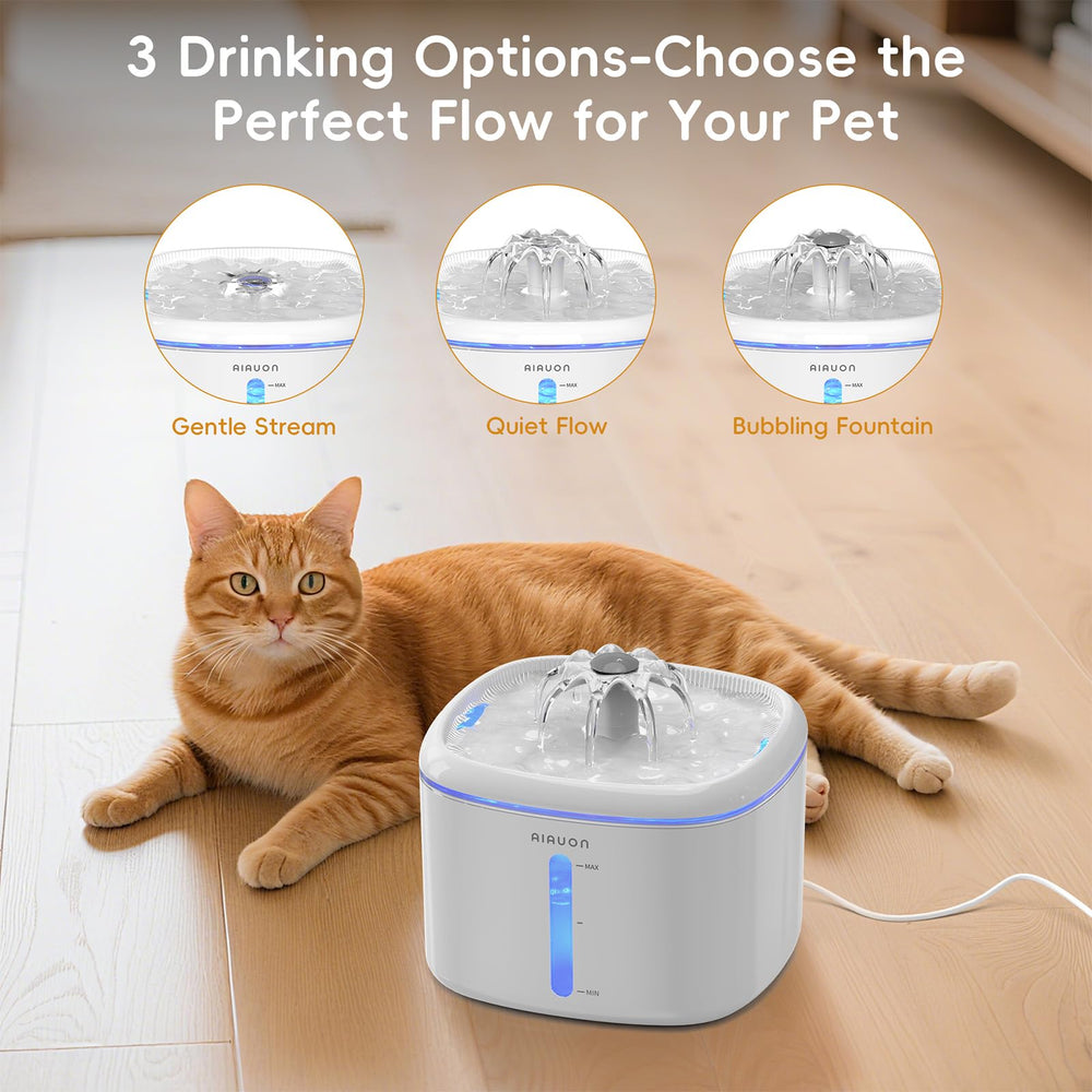 AIAUON 2.5L capacity fountain reduces refill interruptions throughout the day