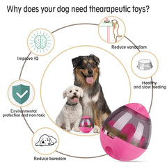 AIBOONDEE pets-enjoying-treat-dispensing-ball rose image highlights interactive play.