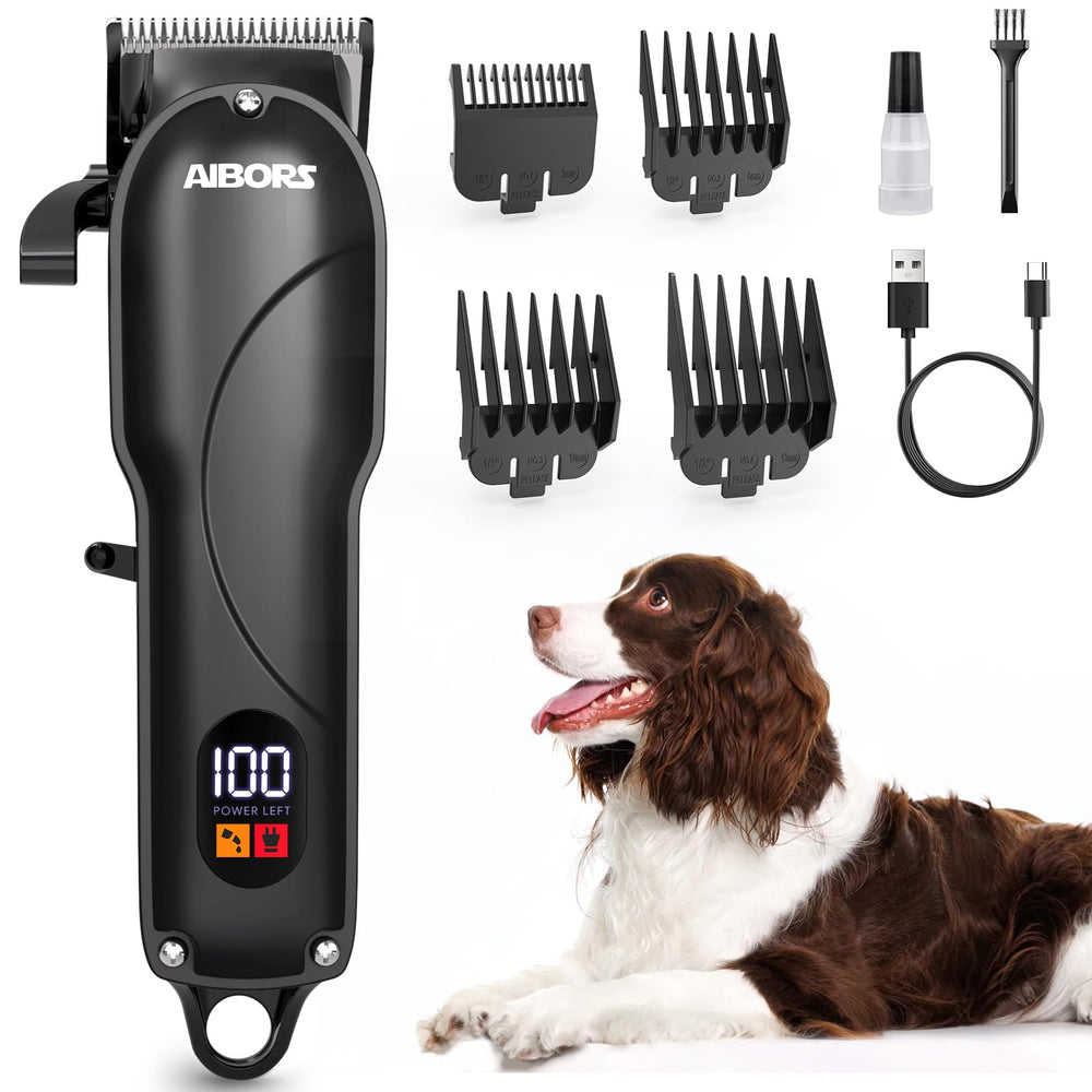 AIBORS dog clippers quiet design supports peaceful grooming sessions.