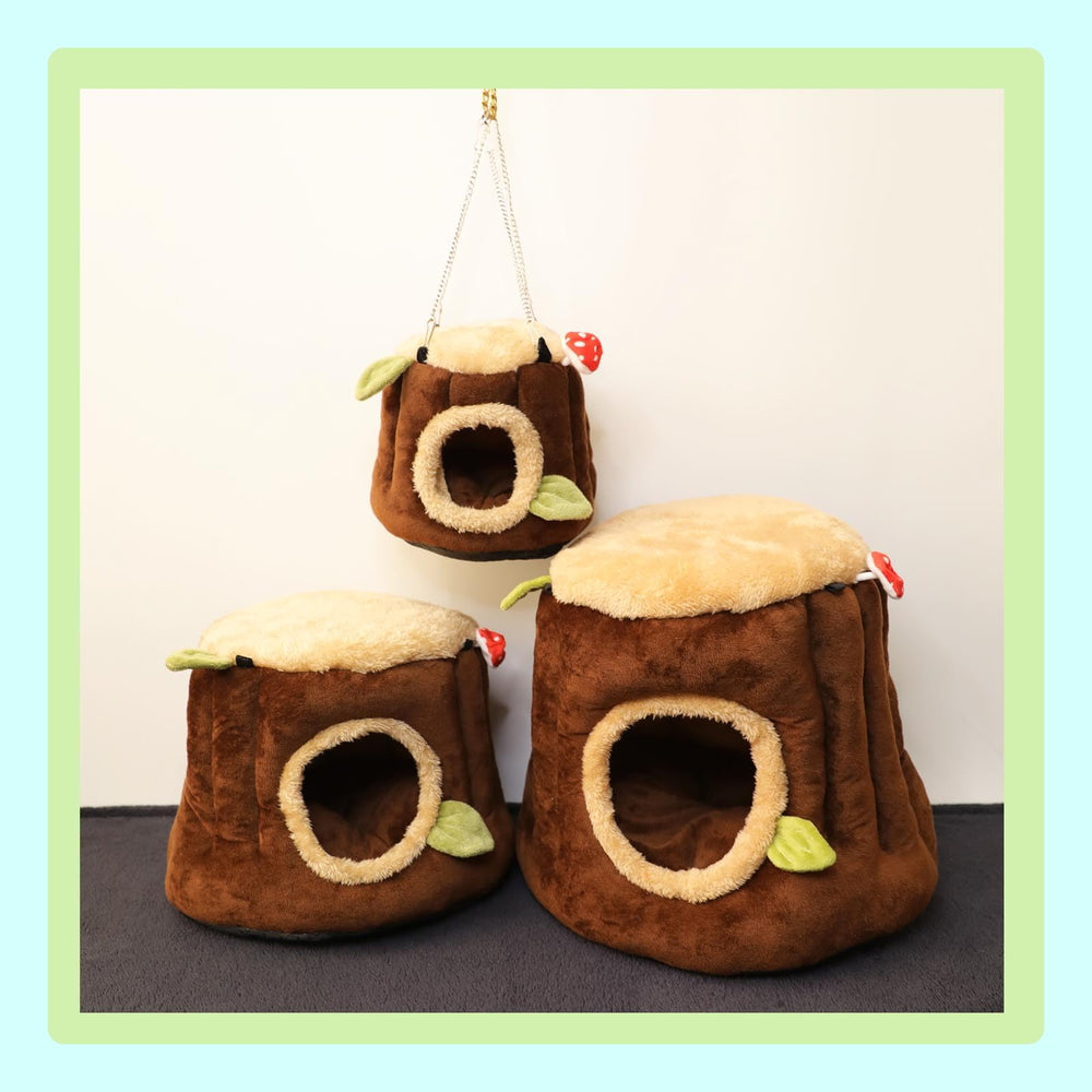 Aichillatum guinea pig hideout fabric decorations brighten the habitat.