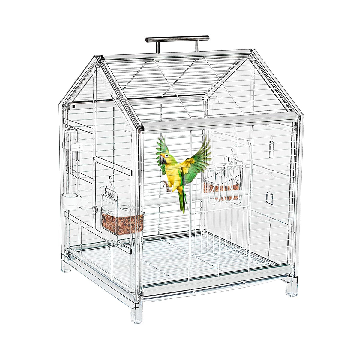 AideeGrowth bird cage front view shows a durable frame for easy monitoring