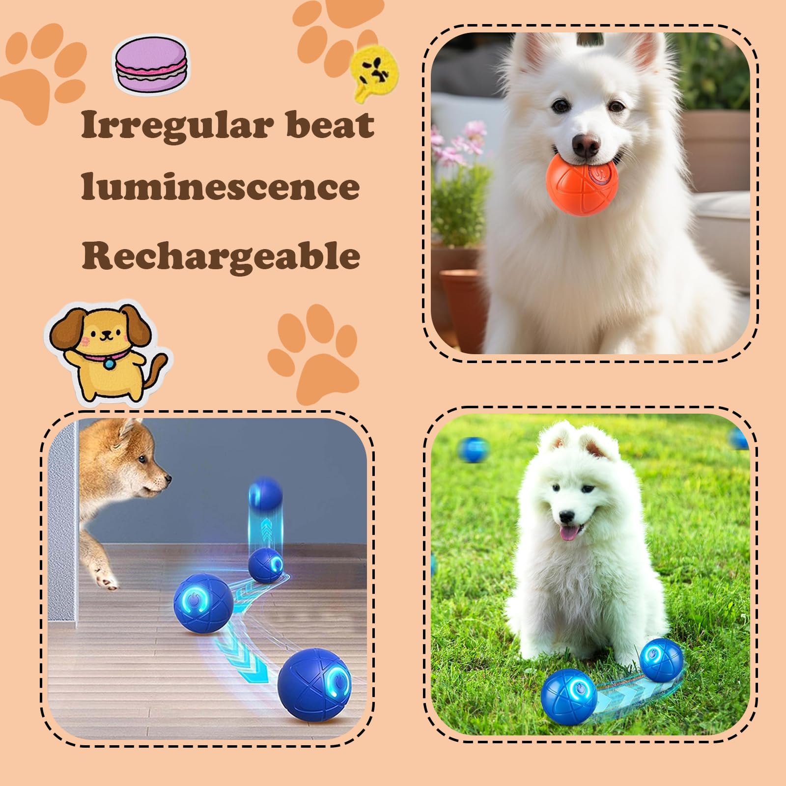 Aidmgndz Smart Jumping Dog Ball glowing lights spark exercise both indoors and outdoors