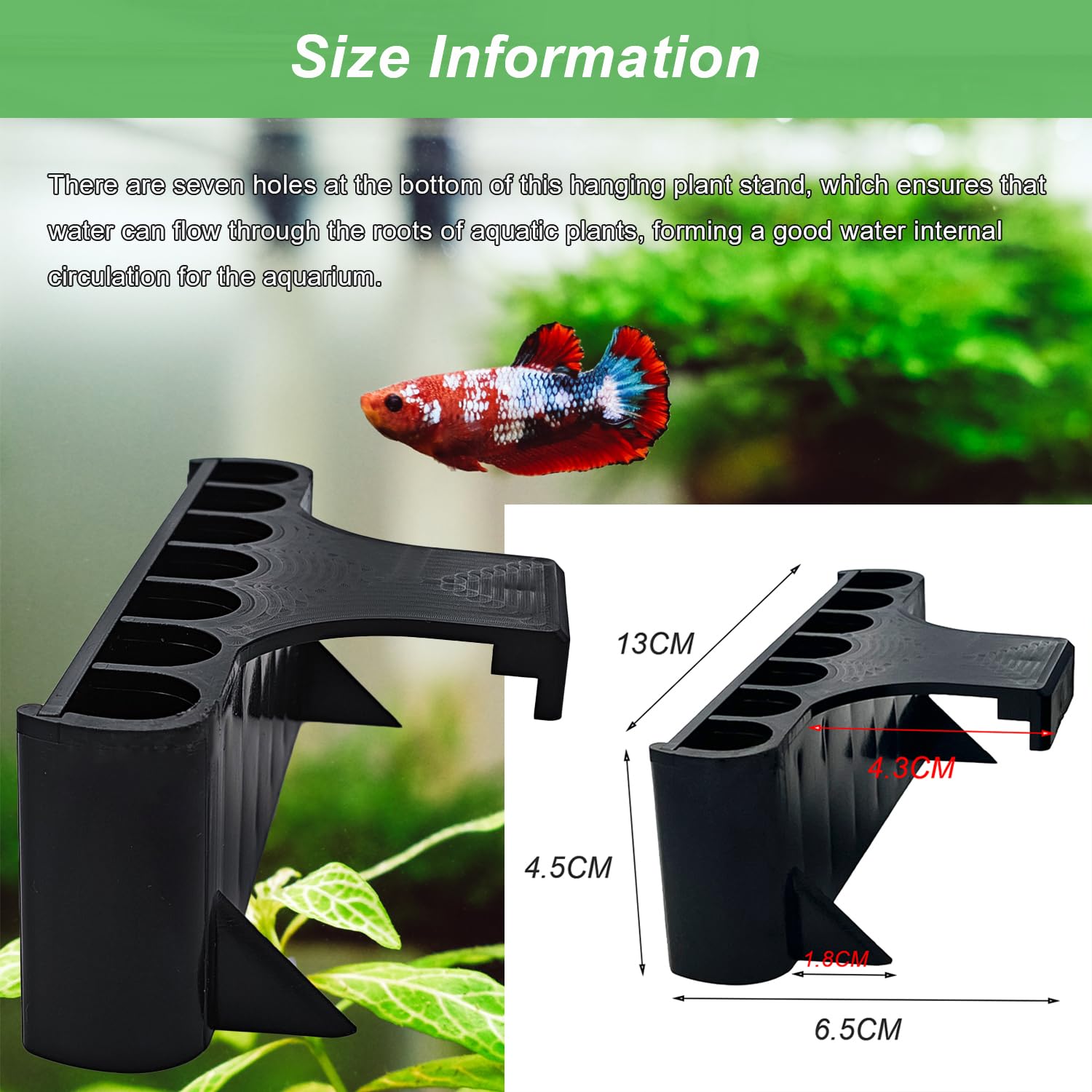 Aidmi 2PC 7 Holes long hook enables versatile placement on many tanks