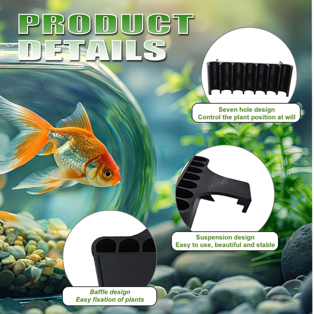 Aidmi 2PC 7 Holes top hook view shows easy mounting on various aquarium tops
