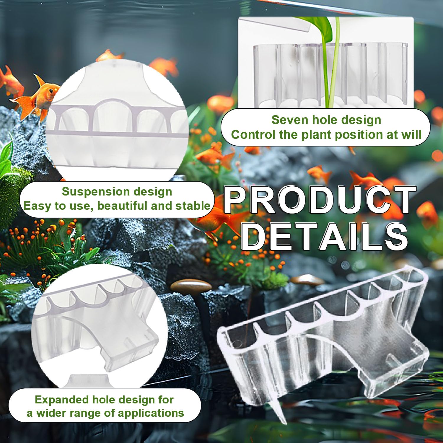 Aidmi plant holder removable baffles close-up emphasizes easy cleaning and maintenance