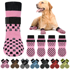 AIEDOULER calcetines antideslizantes para perro, frontal, ofrecen agarre seguro en cada paso.
