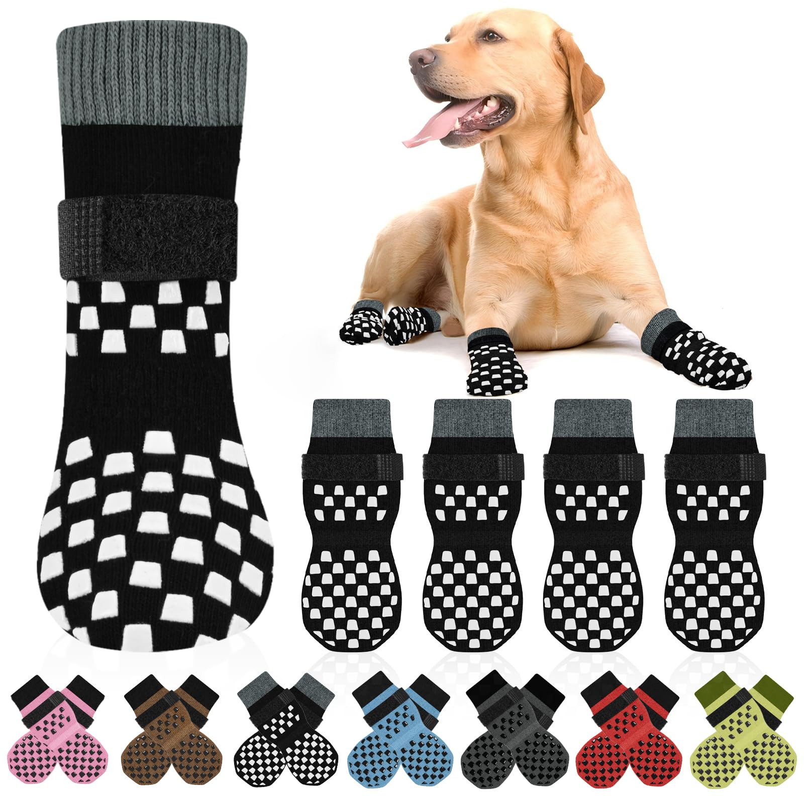 AIEDOULER calcetines perro antideslizantes-patas para mayor tracción en suelos duros
