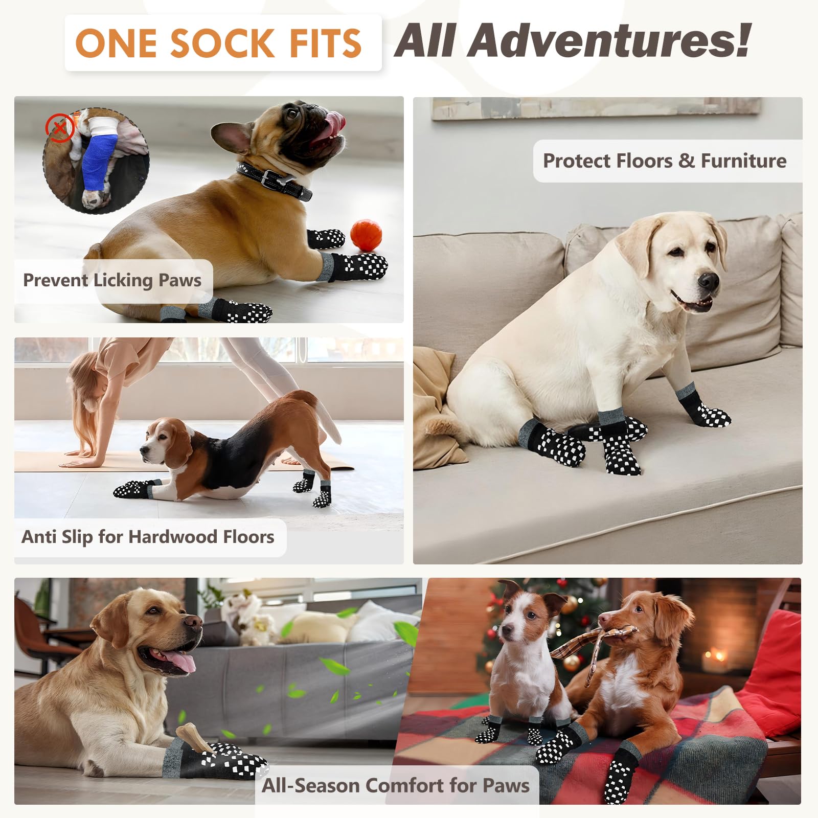 AIEDOULER calcetines perro ideales para perros mayores y estabilidad