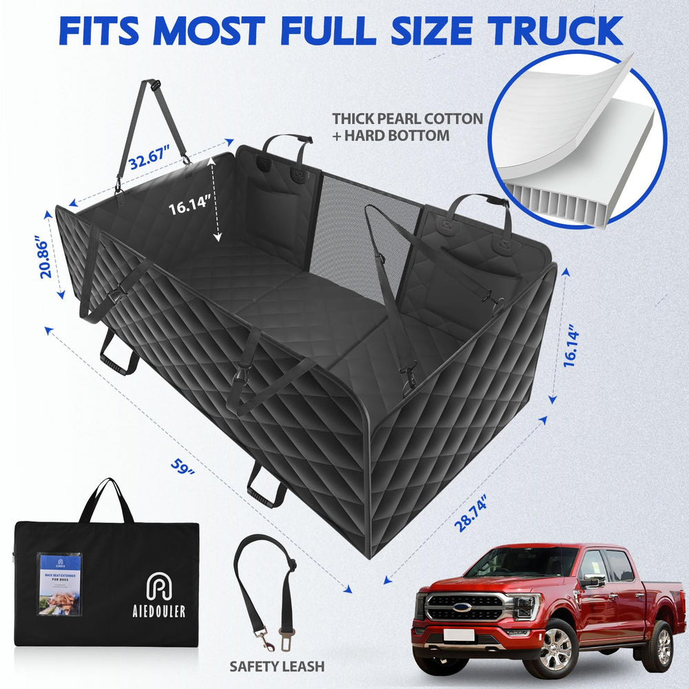 AIEDOULER XL back-seat extender hard-bottom highlights a durable, weight-distributing platform.