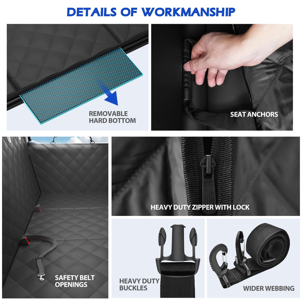 AIEDOULER XL mesh-window image offers breathable visibility and eye contact for dogs during trips.