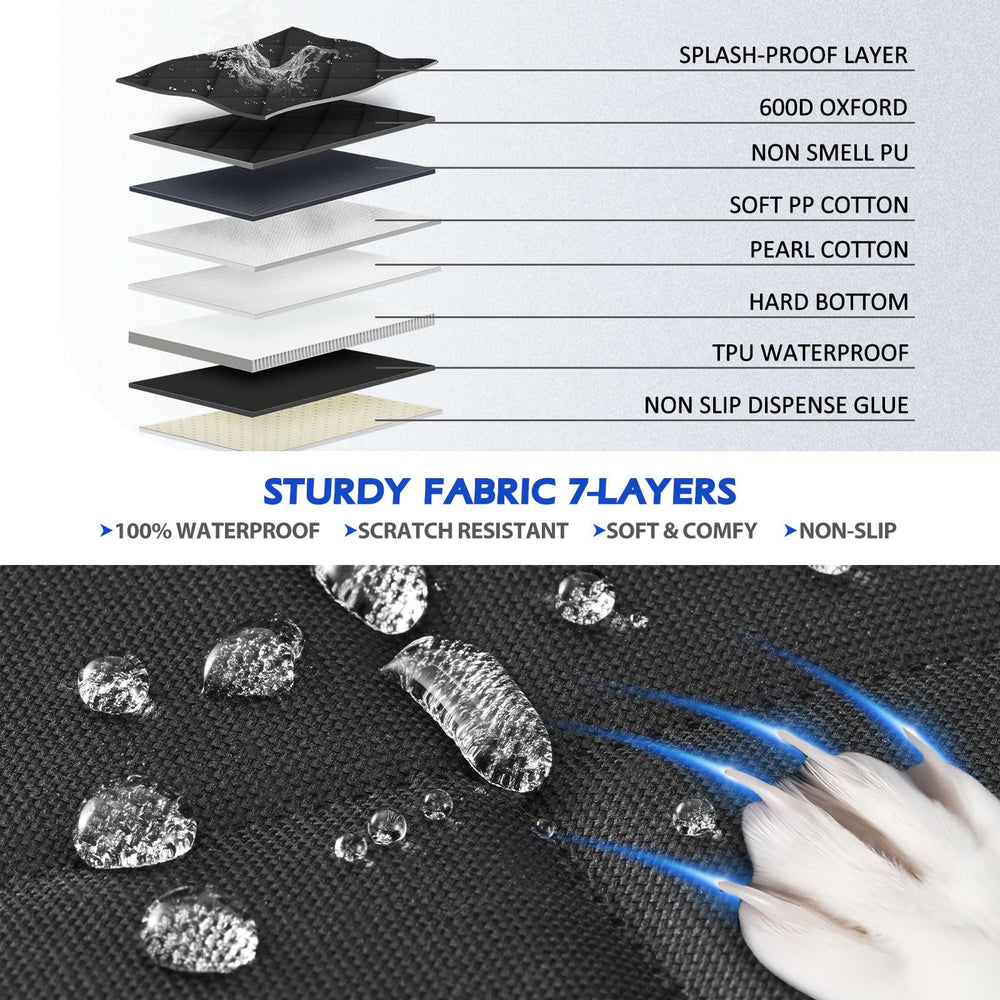 AIEDOULER XL waterproof-scratch image emphasizes leak-proof, scratch-resistant fabric for clean rides.