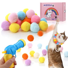 AIERSA cat-ball-launcher image shows interactive play boosting activity for indoor cats.