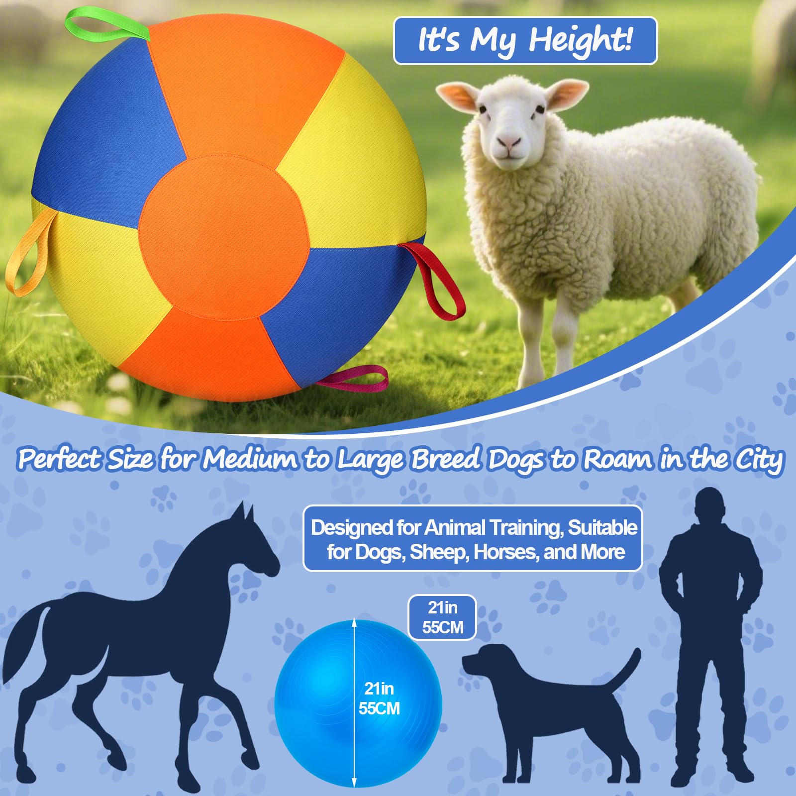 AIERSA Herding Ball rope feature for guided training and fetch