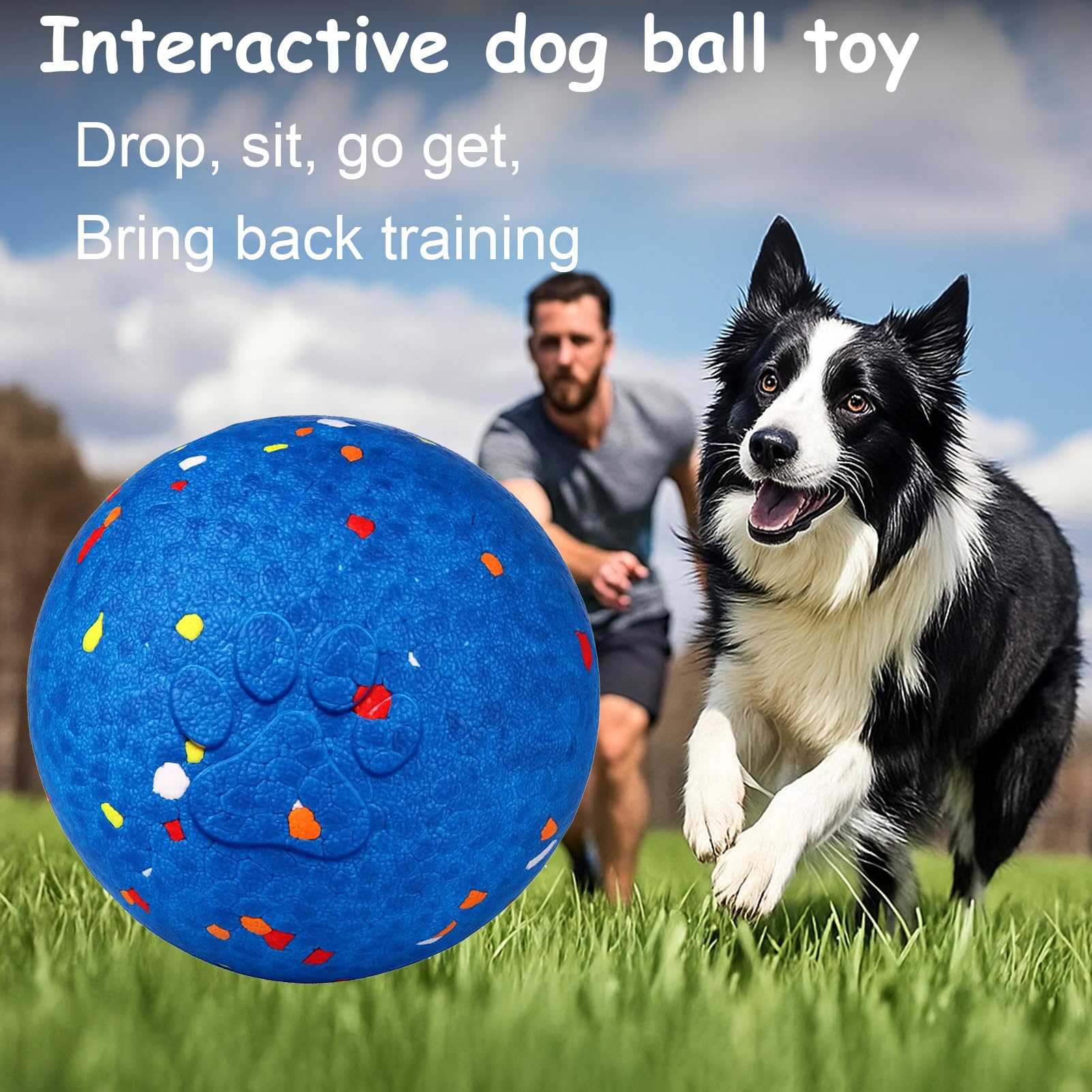 AIERSA Interactive Dog Ball durable E-TPU resists chewing and is easy to rinse