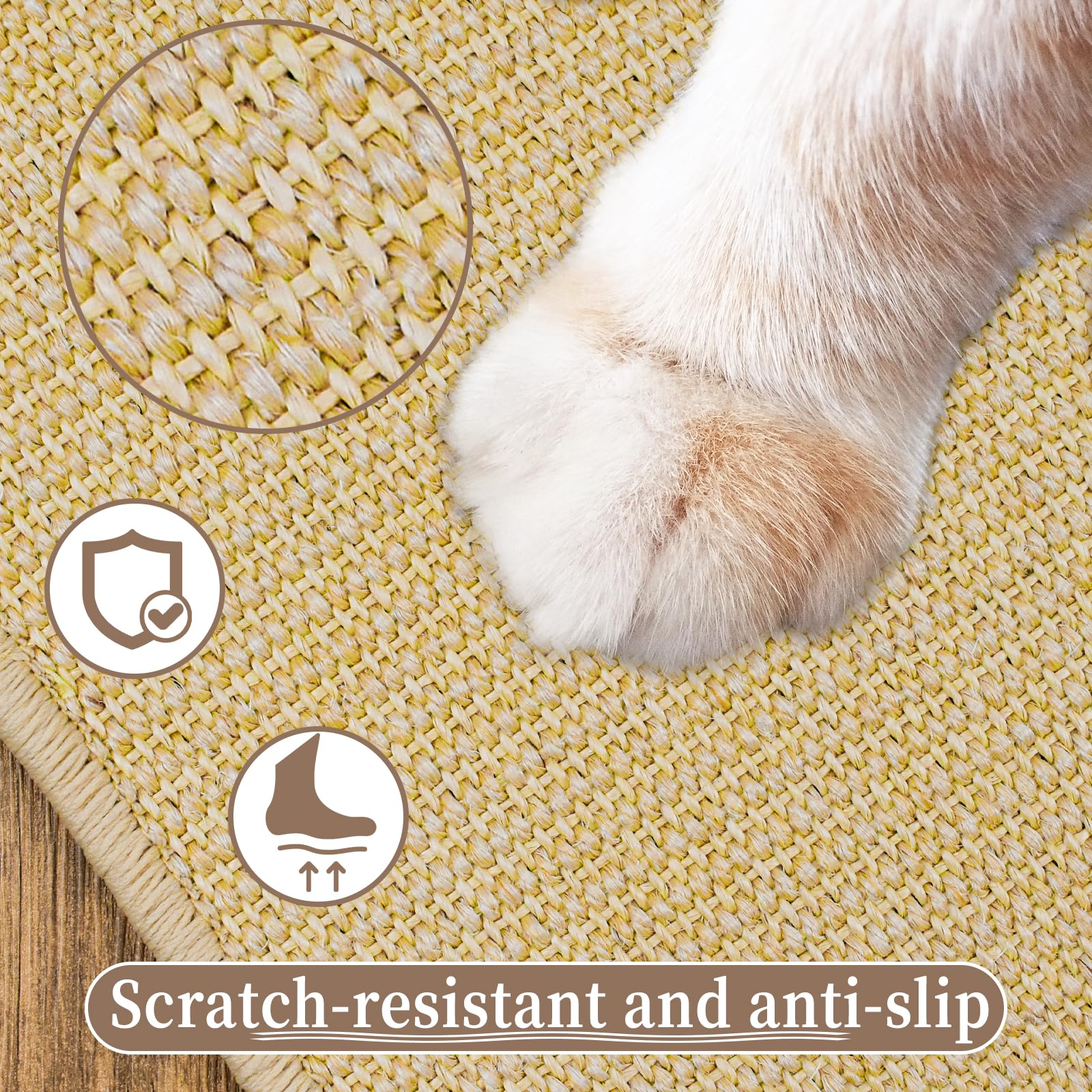 Aifong rabbit scratch mat in cage with non-slip backing keeps mats in place