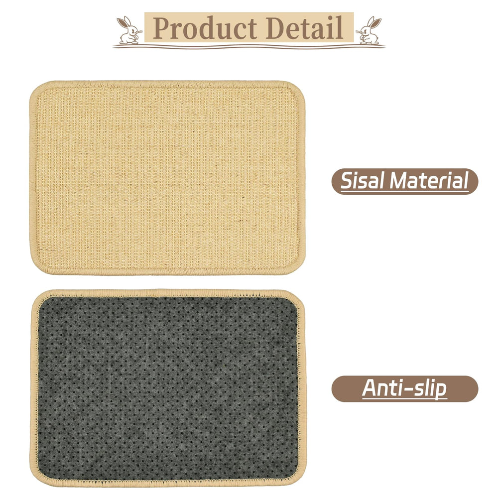 Aifong rabbit scratch mat natural sisal close-up showing durable fibers for long-lasting use
