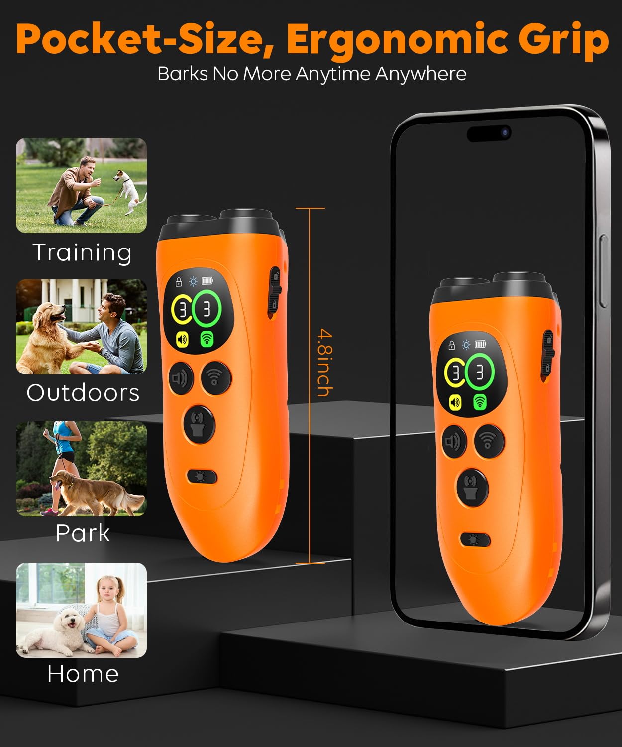 AiGerdinn integrated flashlight and SOS mode for visibility during night walks.