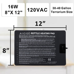 Aiicioo reptile heating pad bottom mount setup showing discreet heat source.