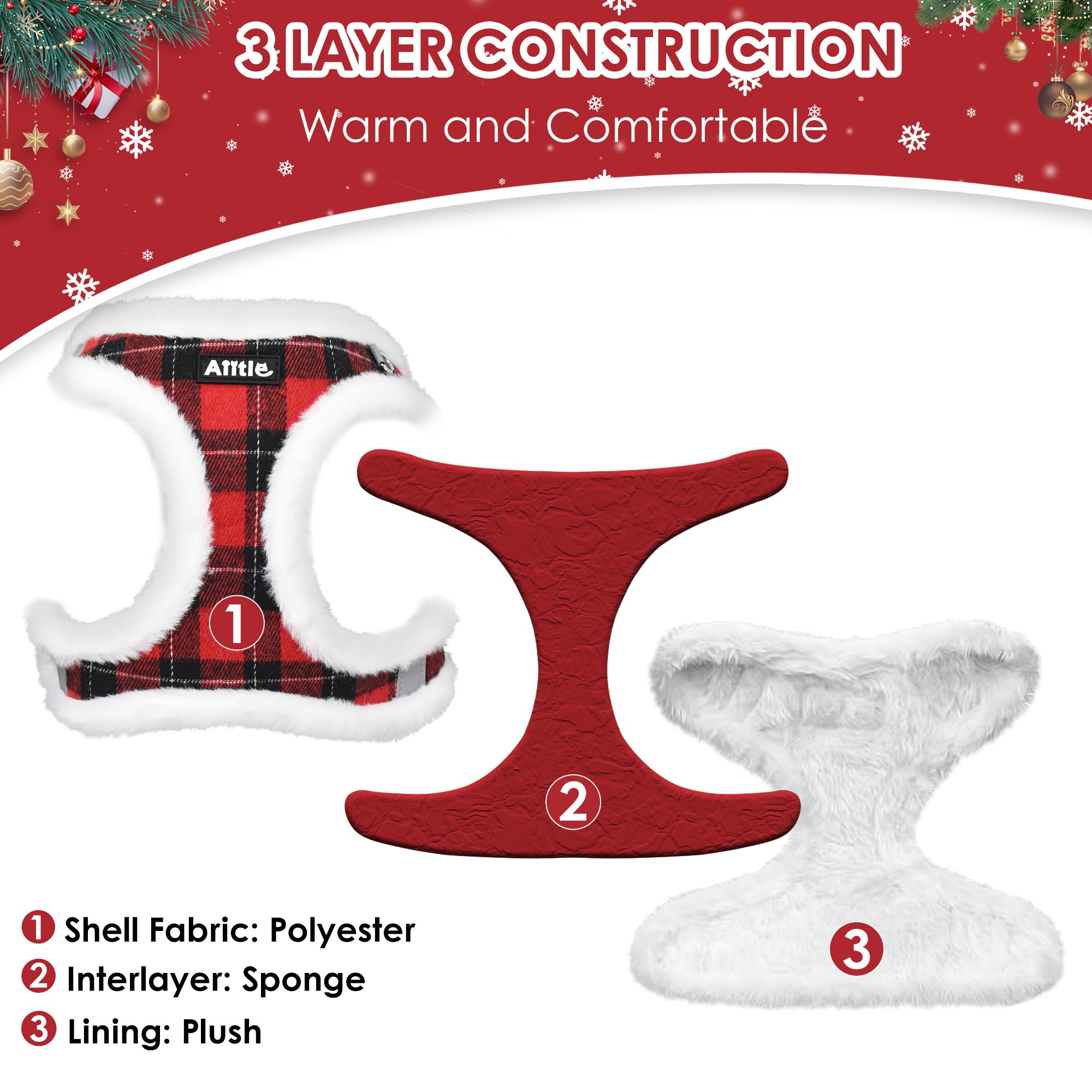 Aiitle double D-rings and buckle ensure sturdy leash attachment and escape prevention.
