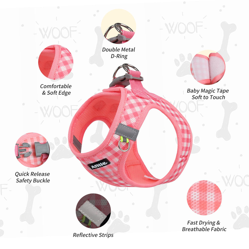 AIITLE plaid-pattern harness adds stylish everyday wear for small dogs