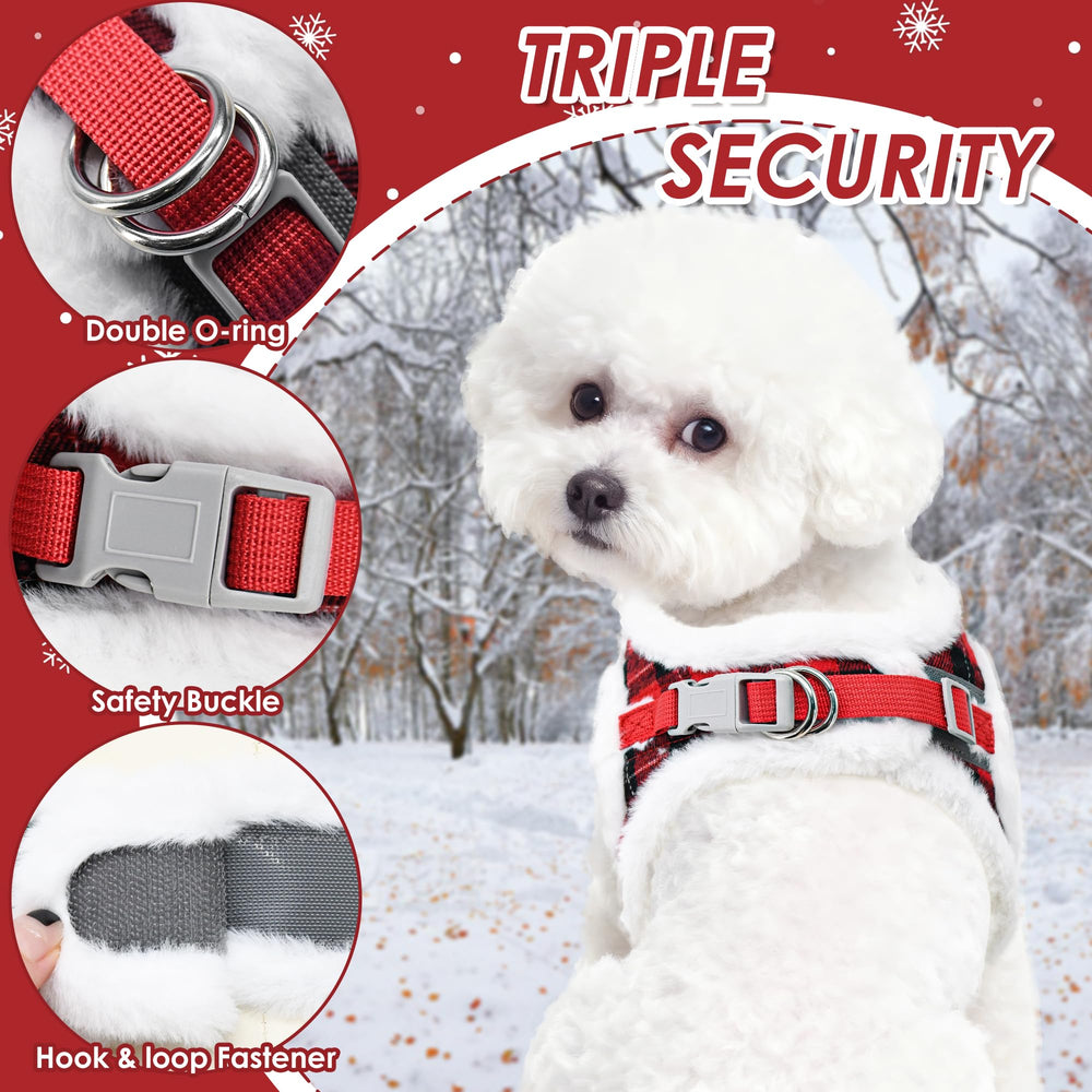 Aiitle secure hook-and-loop fastener keeps harness reliably in place during walks.