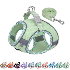 Aiitle Tiny Dog Harness close-up shows breathable jacquard fabric for daily comfort