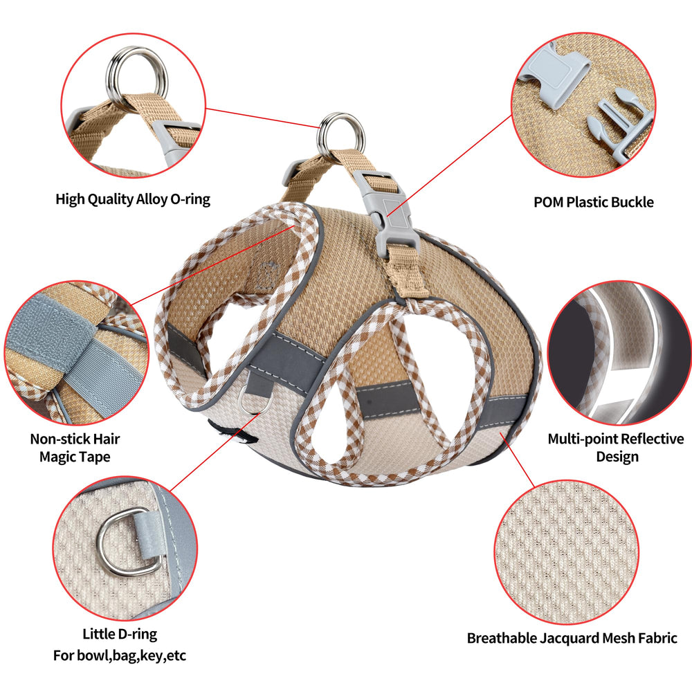 AIITLE Tiny Dog Harness includes 5 ft leash for daily walks