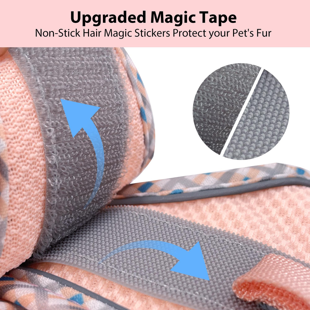 Aiitle Tiny Dog Harness pink xxxs close-up illustrates durable reflective strips for night safety
