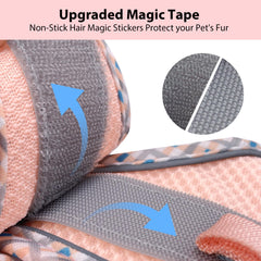 Aiitle Tiny Dog Harness pink xxxs close-up illustrates durable reflective strips for night safety