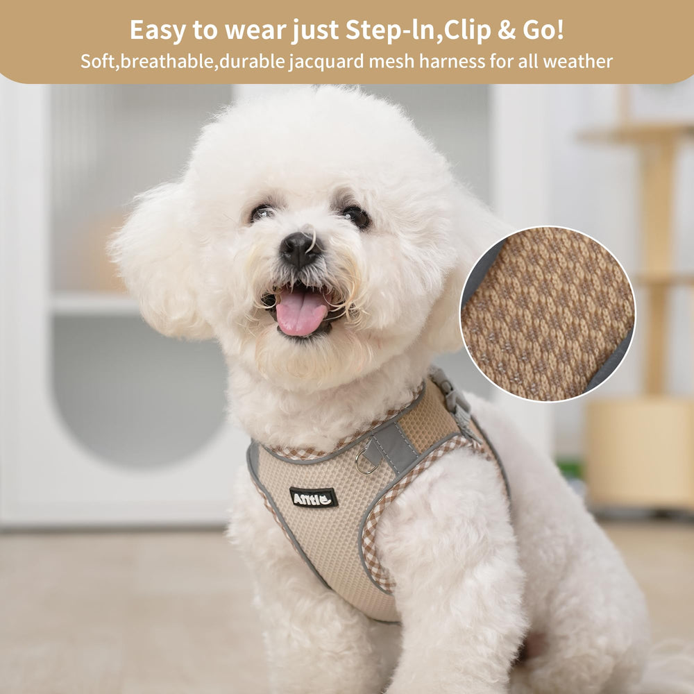 AIITLE Tiny Dog Harness reflective strips enhance night safety on walks