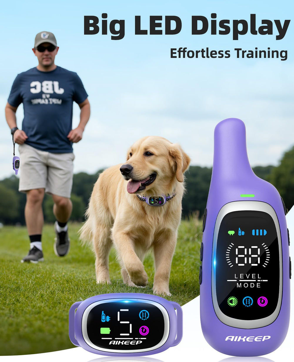 AIKEEP 2-in-1 collar battery life emphasizes extended use per charge.