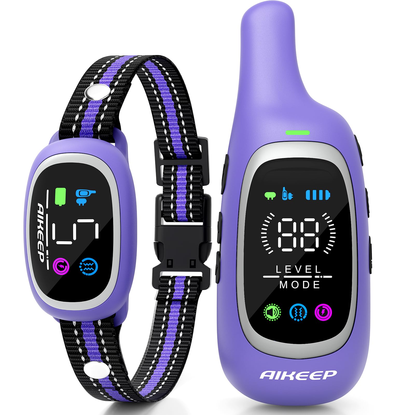 AIKEEP 2-in-1 collar in rain and mud showing rugged durability.