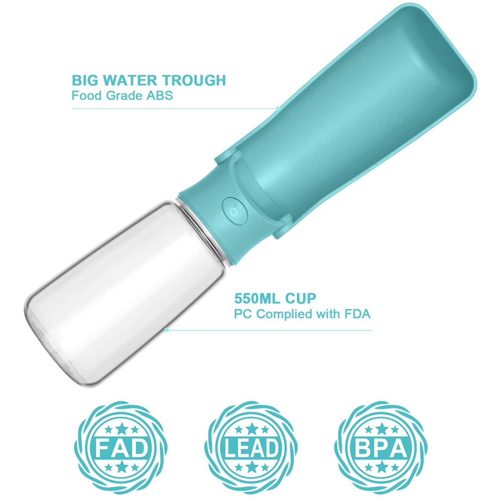 AIKIDS foldable pet water bottle with strap for easy carrying on walks.